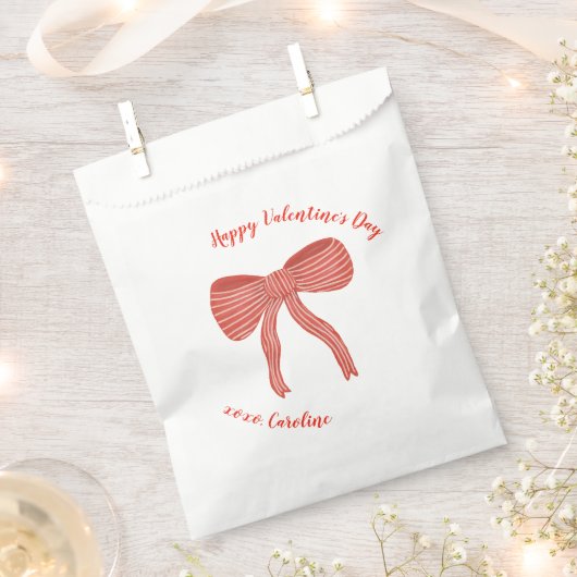 Sachets En Papier Custom Red Bow Personalized Valentine's Day  (Coupé)