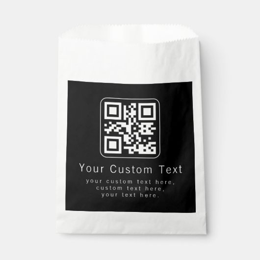 Sachets En Papier Customizable QR Code & Editable Text Template (Devant)