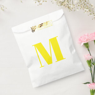 Sachets En Papier Customize monogram initial yellow white