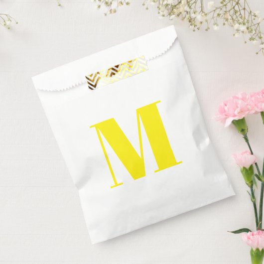 Sachets En Papier Customize monogram initial yellow white (Scellé)