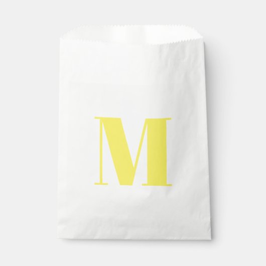 Sachets En Papier Customize monogram initial yellow white (Devant)