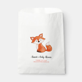 Sachets En Papier Cute Baby Fox | Merci de Baby shower des bois