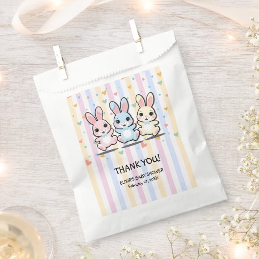 Sachets En Papier Cute Baby shower de Bunny-Bunny-Coeur (Coupé)