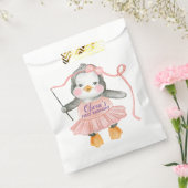 Sachets En Papier Cute Ballerina Penguin rose 1er anniversaire (Scellé)
