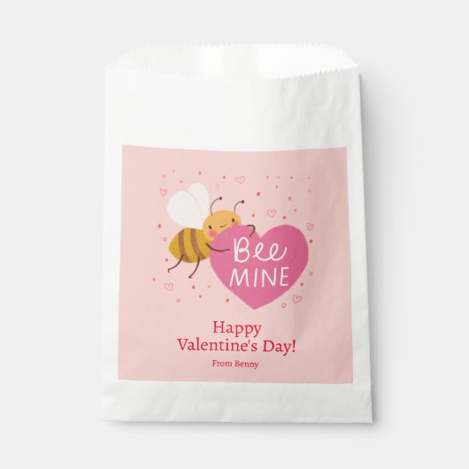 Sachets En Papier Cute Bee Kids Classroom Valentine (Devant)