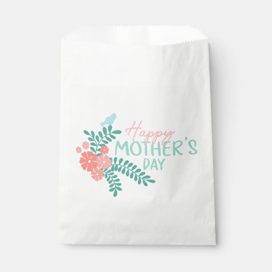 Sachets En Papier Cute bird on flower mother's day design (Devant)