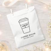 Sachets En Papier Cute Black and White Coffee Cup Coffee Shop (Coupé)