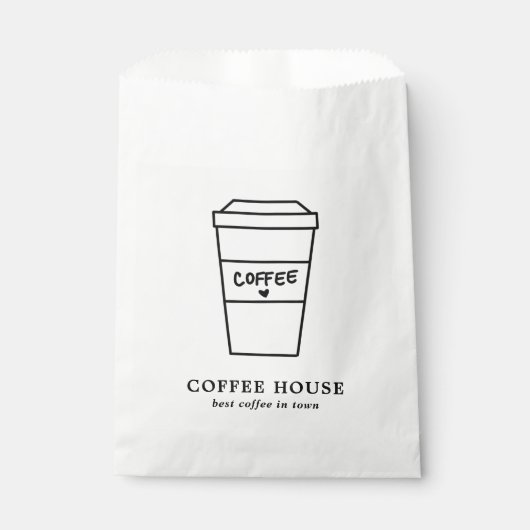 Sachets En Papier Cute Black and White Coffee Cup Coffee Shop (Devant)