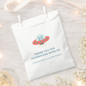 Sachets En Papier Cute Blue Alien vaisseau 1er anniversaire Personna (Coupé)