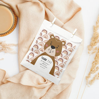 Sachets En Papier Cute Boho Bear Rainbow Neutral Baby Shower 