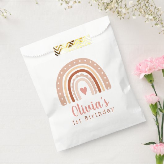 Sachets En Papier Cute Boho Rainbow Girls Premier anniversaire (Scellé)
