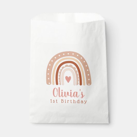 Sachets En Papier Cute Boho Rainbow Girls Premier anniversaire (Devant)