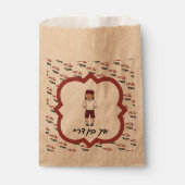 Sachets En Papier Cute Boy Upsherin Favoriser Sac Avec Nom Personnal (Devant)