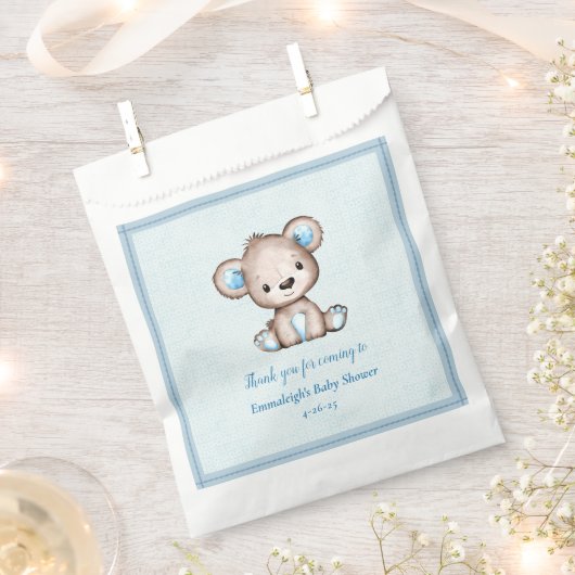Sachets En Papier Cute Brown Ours Garçon Blanche Bleue (Coupé)