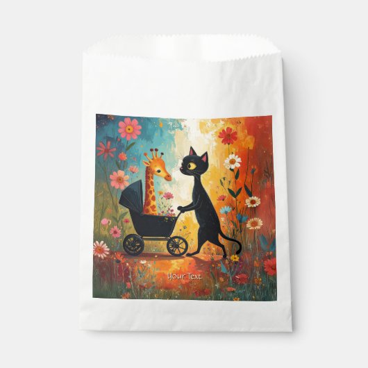 Sachets En Papier Cute Cat Giraffe Favor Bags (Devant)