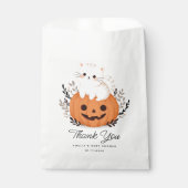 Sachets En Papier Cute Chat Sur Merci Baby shower Citrouille (Devant)