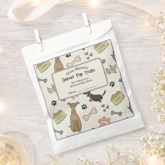 Sachets En Papier Cute Chien Traitements (Coupé)