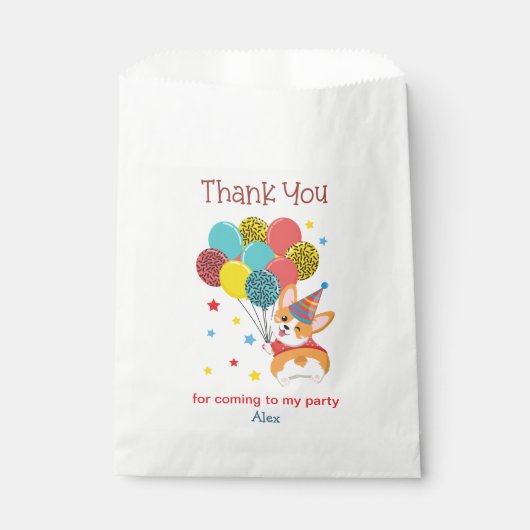 Sachets En Papier Cute Corgi Merci d'anniversaire Favoriser Sac (Devant)