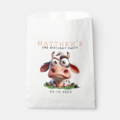 Sachets En Papier Cute Cow Farm Animaux 2e fête d'anniversaire (Devant)