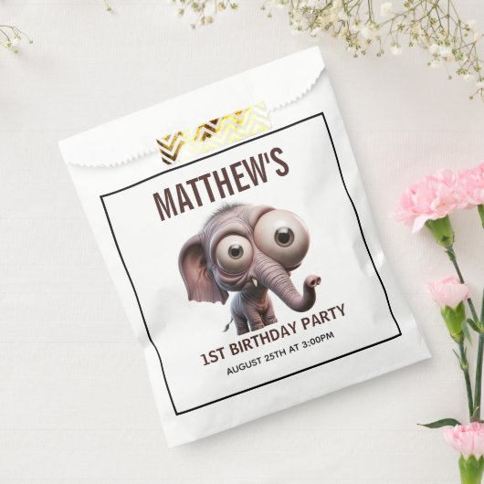 Sachets En Papier Cute Crazy elephant Farm Theme 1st Birthday (Scellé)