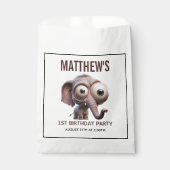 Sachets En Papier Cute Crazy elephant Farm Theme 1st Birthday (Devant)