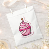 Sachets En Papier Cute Cupcake Thème pour fille d'anniversaire (Coupé)