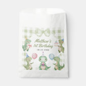 Sachets En Papier Cute Dinosaur En vichy 1er anniversaire (Devant)