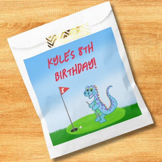 Sachets En Papier Cute Dinosaur Golf Anniversaire de enfant à thème