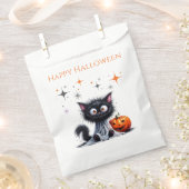 Sachets En Papier Cute drôle Fantôme Noir Rétro Kitten Halloween (Coupé)