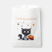 Sachets En Papier Cute drôle Fantôme Noir Rétro Kitten Halloween (Devant)