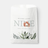 Sachets En Papier Cute Dusky Blue Lion Foliage 9e Anniversaire (Devant)