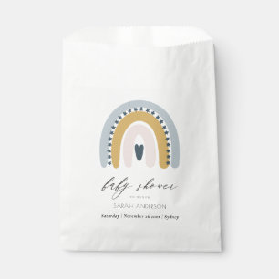 SACHETS EN PAPIER CUTE ÉLÉGANT BLUSH BLUE HEART RAINBOUR BABY SHOWER
