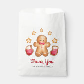 Sachets En Papier Cute en pain d'épice homme Merci de Noël (Devant)