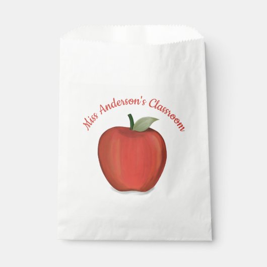 Sachets En Papier Cute Enseignant Classe Rouge Pomme Whimsical (Devant)