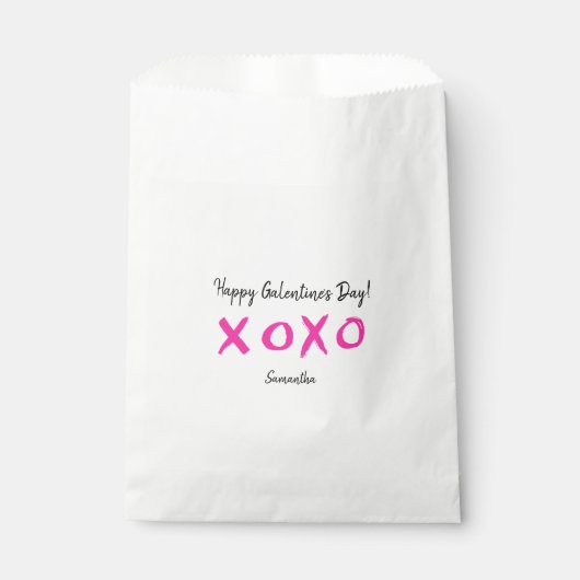 Sachets En Papier Cute Galentines jour XOXO traitement rose (Devant)