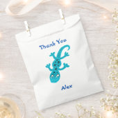 Sachets En Papier Cute Gecko Lizard Bleu Anniversaire de enfant Merc (Coupé)