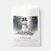 Sachets En Papier Cute Gorgeous Snowman Frosted Landscape Forest (Devant)