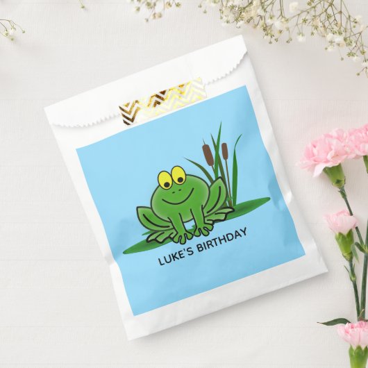Sachets En Papier Cute Green Frog Design Favoriser le sac (Scellé)