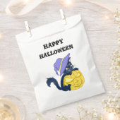 Sachets En Papier Cute Halloween Chat noir et Citrouille (Coupé)