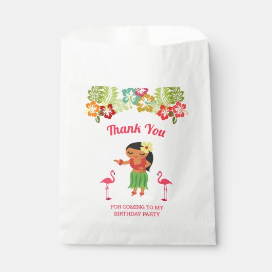 Sachets En Papier Cute Hawaiian Hula Girl Luau Anniversaire (Devant)
