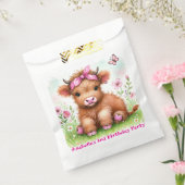 Sachets En Papier Cute Highland Vache papillon Fille Anniversaire (Scellé)
