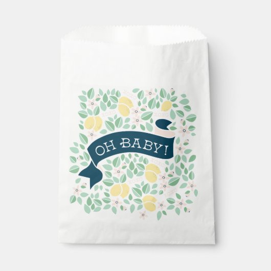 Sachets En Papier Cute Lemon Jaune Baby shower Feuille (Devant)