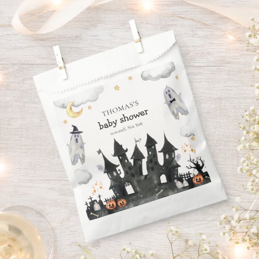 Sachets En Papier Cute Little Boo Ghost House Baby shower (Coupé)