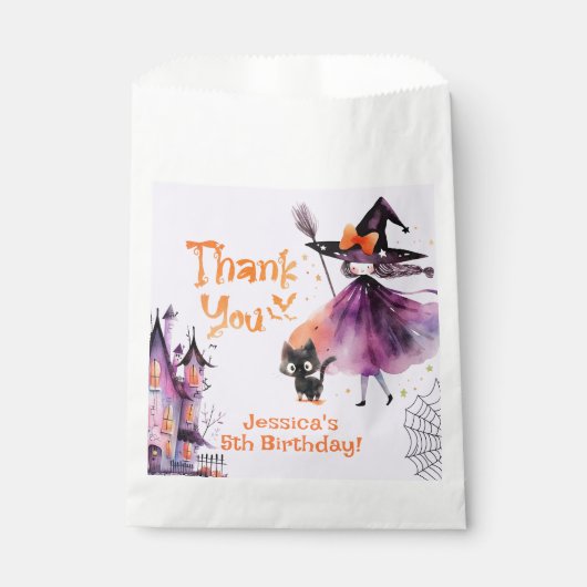 Sachets En Papier Cute Little sorcière Spooktacular Halloween party (Devant)