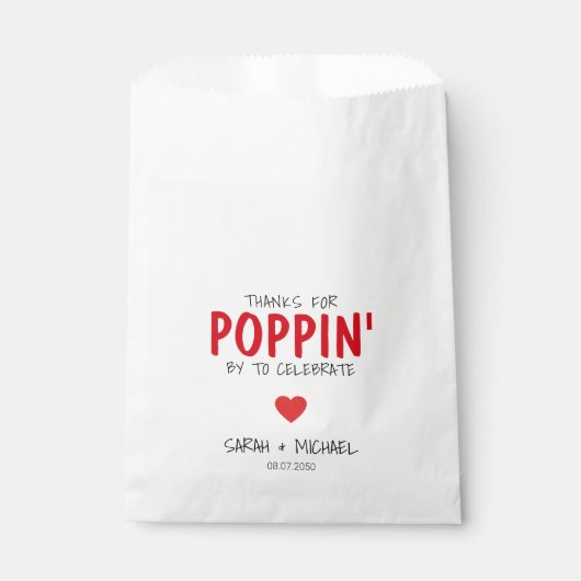 Sachets En Papier Cute Mariage Popcorn Merci moderne (Devant)
