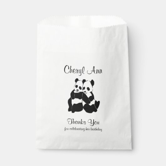 Sachets En Papier Cute Merci Panda Bears (Devant)