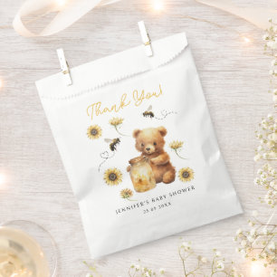 Sachets En Papier Cute Miel Bee Teddy Bear Baby shower Floral