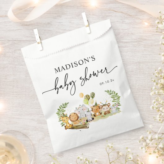 Sachets En Papier Cute Minimal Jungle Safari Baby shower Party (Coupé)