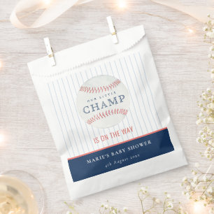 Sachets En Papier Cute Navy Notre Petit Champ Baby shower De Basebal