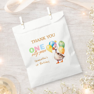 Sachets En Papier Cute One Silly Goose 1er Merci d'anniversaire